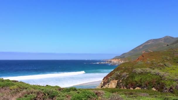 Pacific Ocean Big Sur Area Calla Lilly Valley Californië Verenigde — Stockvideo