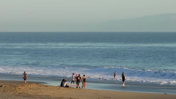 Personnes Non Identifiées Twin Lakes Beach Port Santa Cruz Coucher — Video