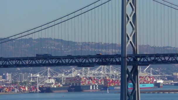 Bay Bridge Telegraph Hill Den San Francisco California Yaklaşık Ekim — Stok video