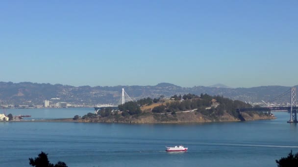 Yerba Buena Island Bay Bridge Seen Telegraph Hill San Francisco — Video Stock