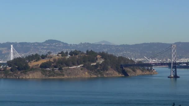 Yerba Buena Island Bay Bridge Seen Telegraph Hill San Francisco — Video Stock