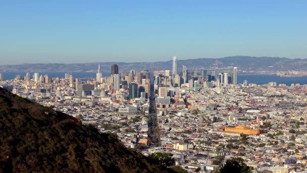 Market Street Finansdistriktet San Francisco Sett Fra Twin Peaks California – stockvideo