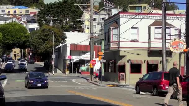 Street Scene Glen Park Neighborhood San Francisco Καλιφόρνια Περίπου Οκτώβριος — Αρχείο Βίντεο