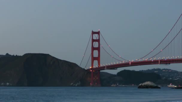 Puente Golden Gate Visto Desde Baker Beach Atardecer San Francisco — Vídeo de stock