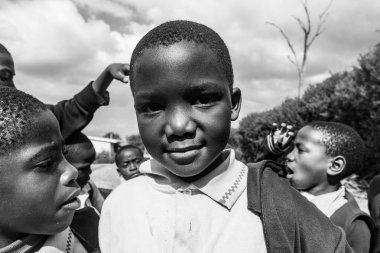 Unidentified Swazi children on July 29, 2008 in the Nazarene Mission School in Piggs Peak, Swaziland clipart