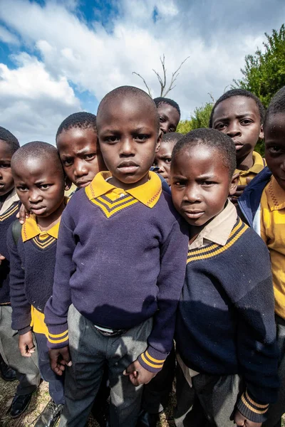 Bambini Swazi Non Identificati Luglio 2008 Nella Scuola Missionaria Nazarena — Foto Stock