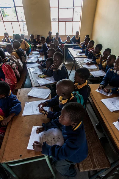 Enfants Swazis Non Identifiés Juillet 2008 École Missionnaire Nazaréenne Piggs — Photo