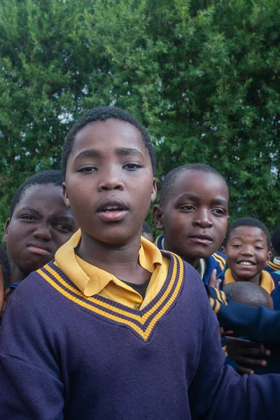 Enfants Swazis Non Identifiés Juillet 2008 École Missionnaire Nazaréenne Piggs — Photo