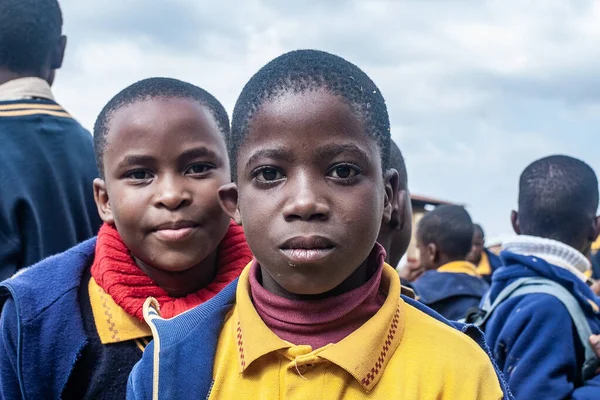 Enfants Swazis Non Identifiés Juillet 2008 École Missionnaire Nazaréenne Piggs — Photo