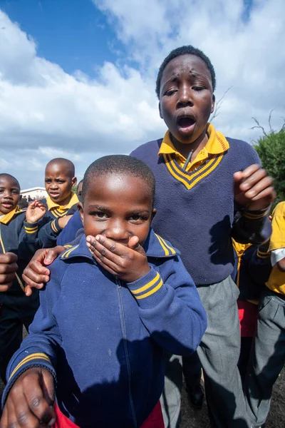 Bambini Swazi Non Identificati Luglio 2008 Nella Scuola Missionaria Nazarena — Foto Stock