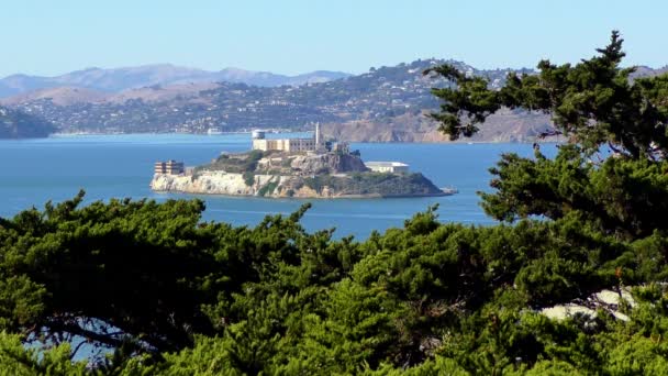 Alcatraz Island Όπως Φαίνεται Από Telegraph Hill Στο Σαν Φρανσίσκο — Αρχείο Βίντεο