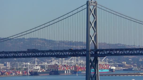 Puente Bahía Visto Desde Telegraph Hill San Francisco California Alrededor — Vídeo de stock