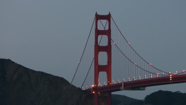 Most Golden Gate Jak Vidět Baker Beach Při Západu Slunce — Stock video