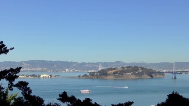 Yerba Buena Island Bay Bridge Seen Telegraph Hill San Francisco — Video Stock