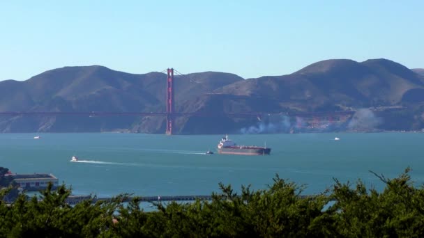 Golden Gate Bridge Sett Utifrån Telegraph Hill San Francisco Kalifornien — Stockvideo