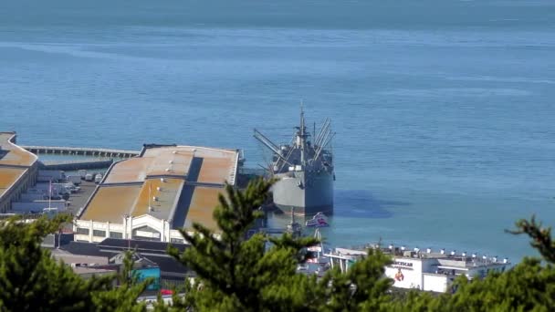 Pier Nave Jeremiah Obrien Liberty Vista Dalla Coit Tower Telegraph — Video Stock