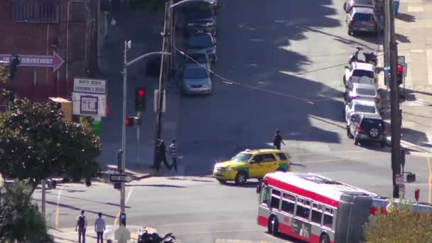 Personas Identificadas Tráfico Callejero Filbert Street Visto Desde Telegraph Hill — Vídeo de stock