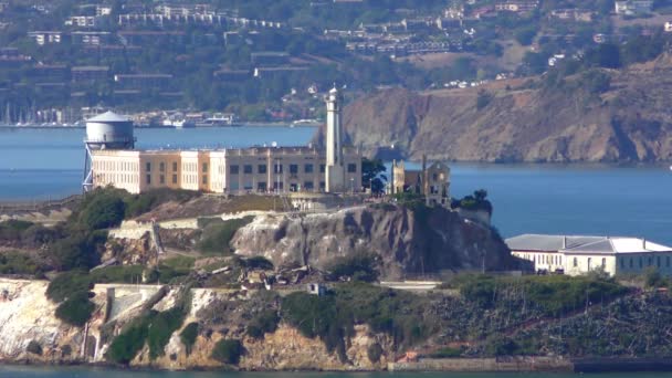 Alcatraz Adası Telegraph Hill Den Görüldüğü Gibi San Francisco Kaliforniya — Stok video