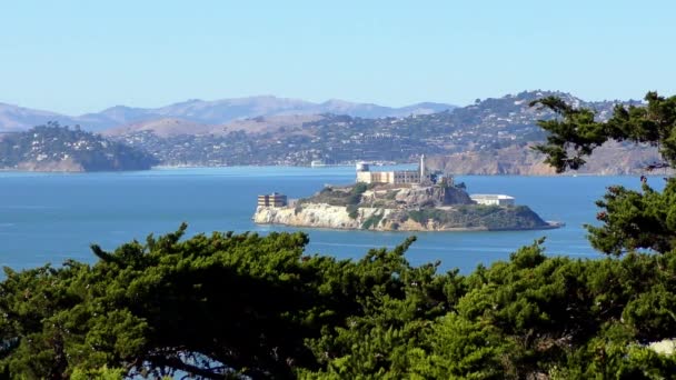 Isla Alcatraz Vista Desde Telegraph Hill San Francisco California Estados — Vídeos de Stock