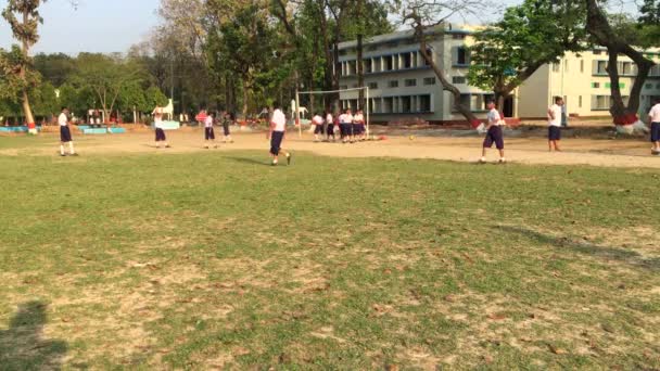Jóvenes Estudiantes Jugando Cricket Dhaka Residential Model College Mohammadpur Dhaka — Vídeos de Stock