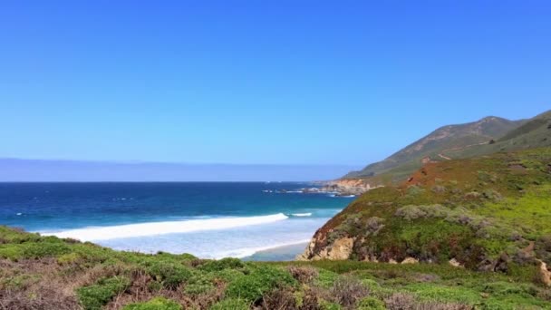 Oceano Pacifico Nell Area Del Big Sur Calla Lilly Valley — Video Stock