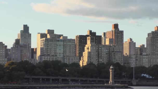 Upper East Side Manhattan Gezien Vanaf Het Socrates Sculpture Park — Stockvideo