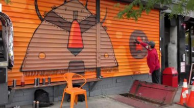 Brooklyn, Bushwick 'teki sokak manzarası, New York City' nin Brooklyn ilçesinin kuzey kesimindeki işçi sınıfı mahallesi, yaklaşık Ekim 2018.