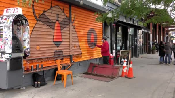 Street Scene Bushwick Brooklyn Μια Γειτονιά Της Εργατικής Τάξης Στο — Αρχείο Βίντεο