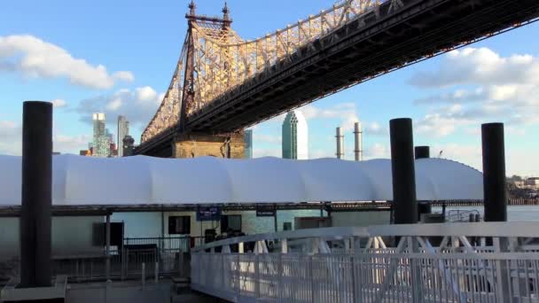 Koch Queensboro Bridge Also Known 59Th Street Bridge Connecting Long — 图库视频影像