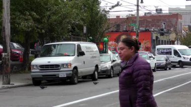 Brooklyn, Bushwick 'teki sokak manzarası, New York City' nin Brooklyn ilçesinin kuzey kesimindeki işçi sınıfı mahallesi, yaklaşık Ekim 2018.