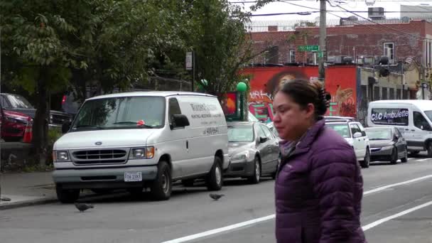 Scena Strada Bushwick Brooklyn Quartiere Operaio Nella Parte Settentrionale Del — Video Stock