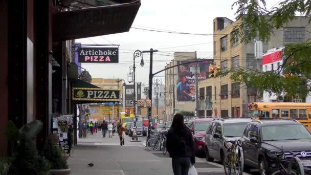 Scena Uliczna Bushwick Brooklyn Dzielnicy Klasy Robotniczej Północnej Części Nowego — Wideo stockowe