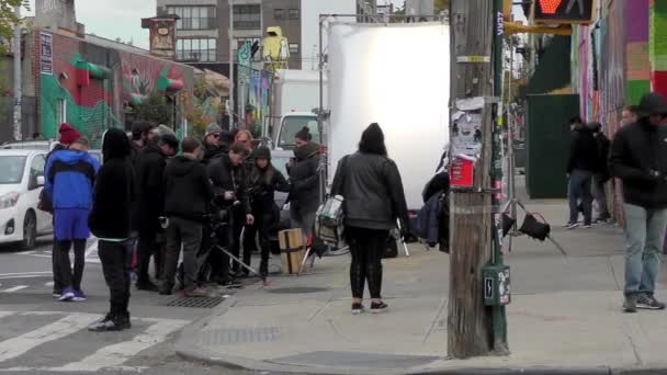 Gatuscenen Bushwick Brooklyn Ett Arbetarkvarter Norra Delen New York City — Stockvideo