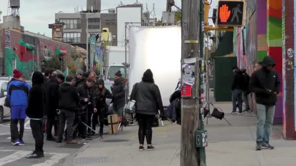 Gatuscenen Bushwick Brooklyn Ett Arbetarkvarter Norra Delen New York City — Stockvideo