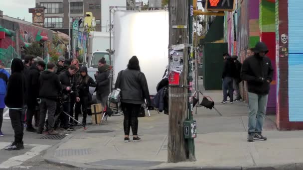 Gatuscenen Bushwick Brooklyn Ett Arbetarkvarter Norra Delen New York City — Stockvideo