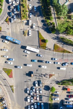 Moğolistan 'ın başkenti Ulaanbaatar' ın havadan görünüşü, yaklaşık Haziran 2019