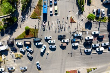 Moğolistan 'ın başkenti Ulaanbaatar' ın havadan görünüşü, yaklaşık Haziran 2019