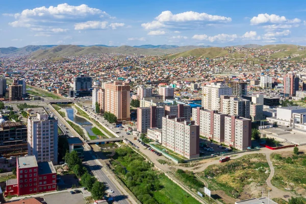 Vista Aérea Ulán Bator Capital Mongolia Alrededor Junio 2019 — Foto de Stock