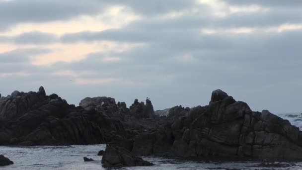 Calm Water Rocks San Cristobal Island Pacific Ocean — Stock Video