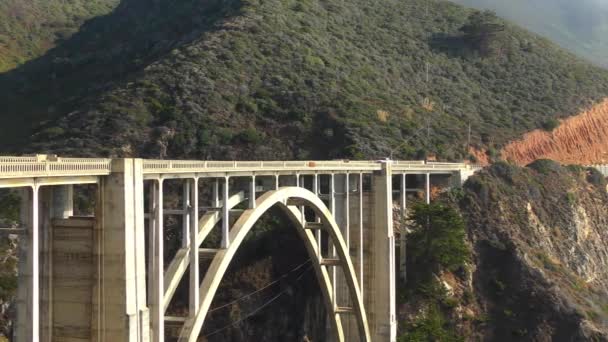 Bixby Creek Bridge Ook Bekend Als Bixby Canyon Bridge Aan — Stockvideo