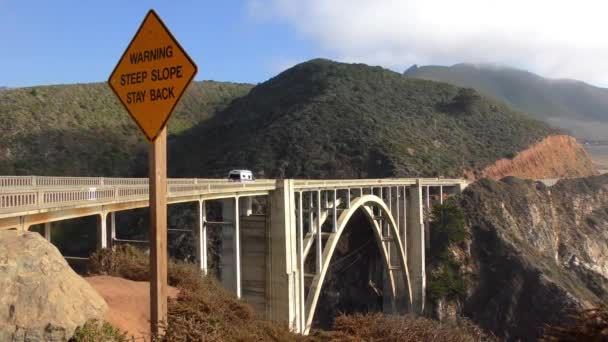 Bixby Creek Bridge Noto Anche Come Bixby Canyon Bridge Sulla — Video Stock