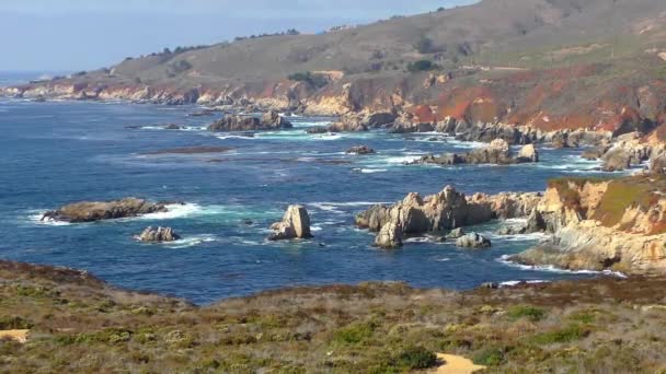 Stilla Havet Vid Garrapata State Park Längs Kaliforniens Centralkust Usa — Stockvideo