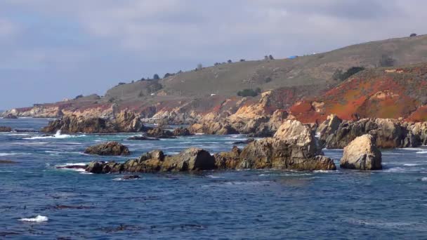 Pacific Ocean Garrapata State Park California Central Coast Usa 2018 — Stock video