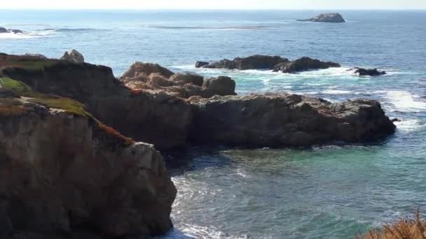 Pasifik Okyanusu Garrapata Eyalet Parkı Nda Kaliforniya Nın Merkez Kıyısı — Stok video