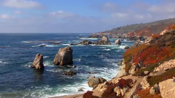 Pacific Ocean Garrapata State Park California Central Coast Usa 2018 — Stock video