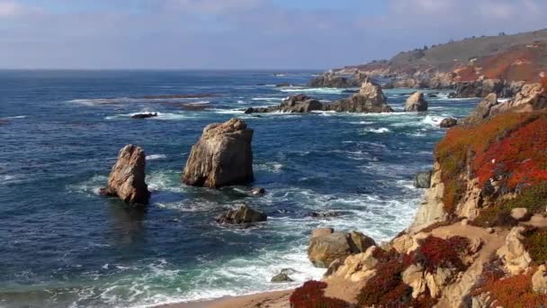 Pacific Ocean Garrapata State Park California Central Coast Usa 2018 — Stock video
