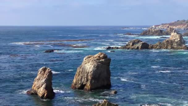 Stilla Havet Vid Garrapata State Park Längs Kaliforniens Centralkust Usa — Stockvideo