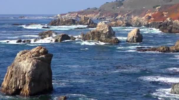 Pacific Ocean Garrapata State Park California Central Coast Usa 2018 — Stock video