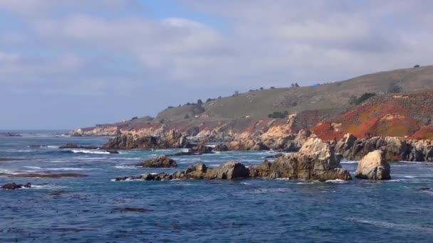 Stilla Havet Vid Garrapata State Park Längs Kaliforniens Centralkust Usa — Stockvideo