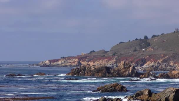 Pacific Ocean Garrapata State Park California Central Coast Usa 2018 — Stock video